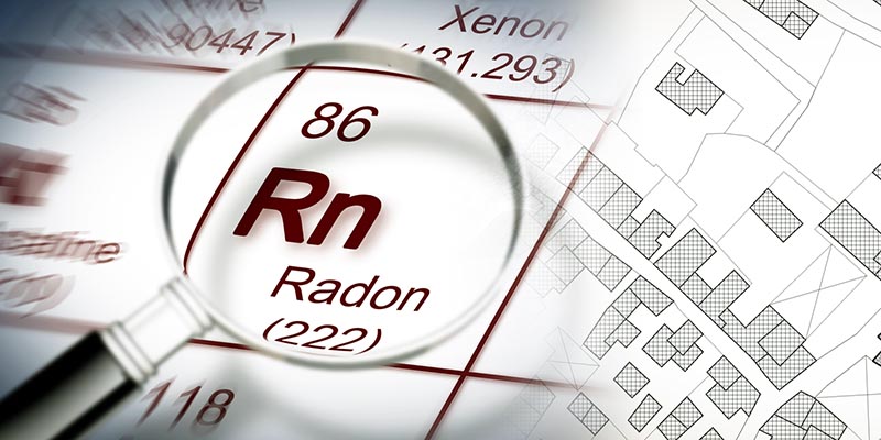Radon gas being tested for while preforming home inspection services